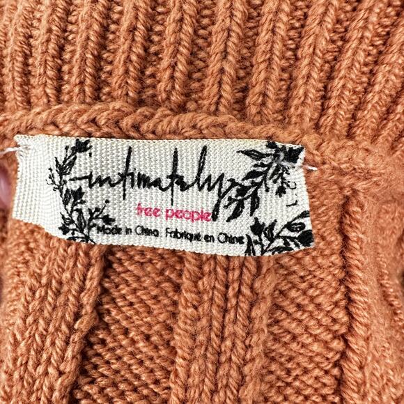 Free People Intimately Short Sweet Crop Top Sweater Cable Knit in Sugar Almond L - Picture 8 of 12